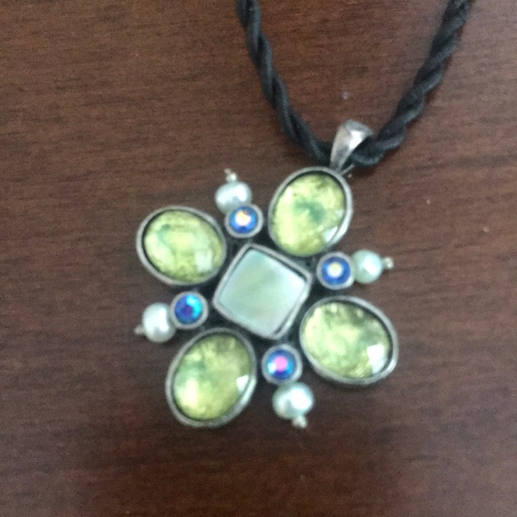 Lia Sophia pendant on black fabric cord - Picture 2 of 12